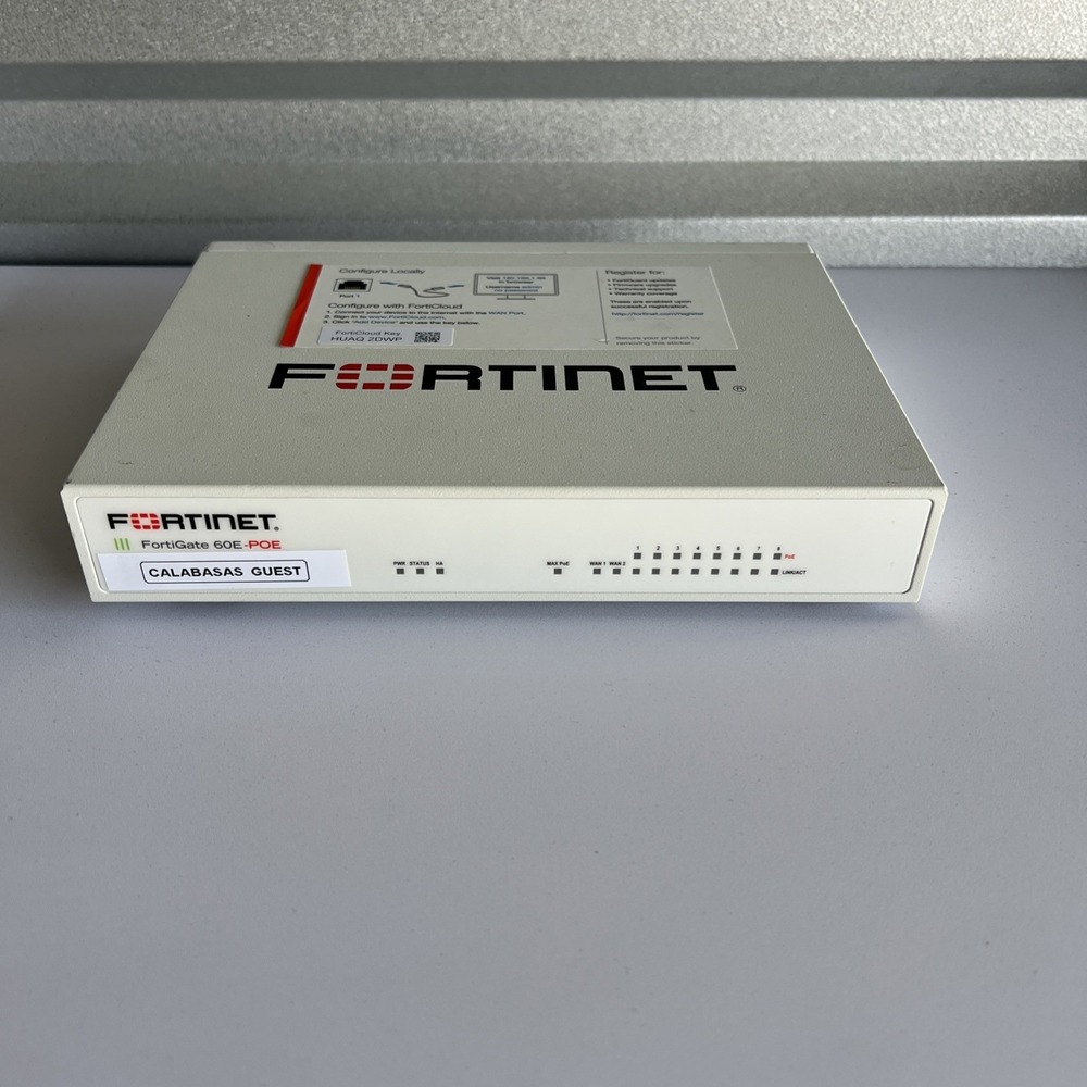 Fortinet Fortigate FG-60E POE Network Security Firewall without AC ADAPTER